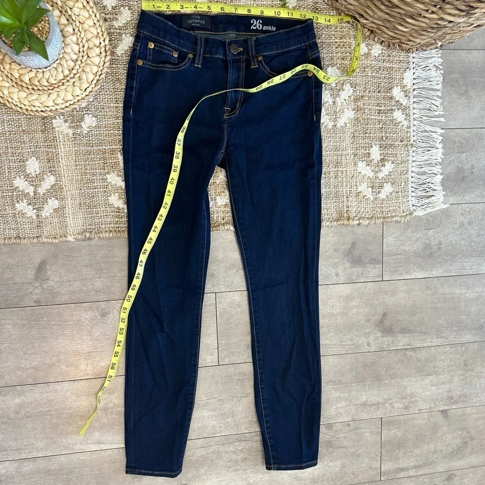 J. Crew Women’s Toothpick Skinny Ankle Jeans Size 26 Dark Blue Jeans Like New